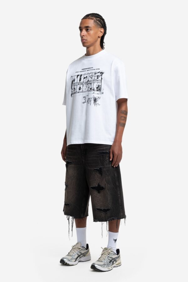 RamatiA Dark Gray Ripped Distinctive Jorts – Edgy Streetwear Style - Image 4