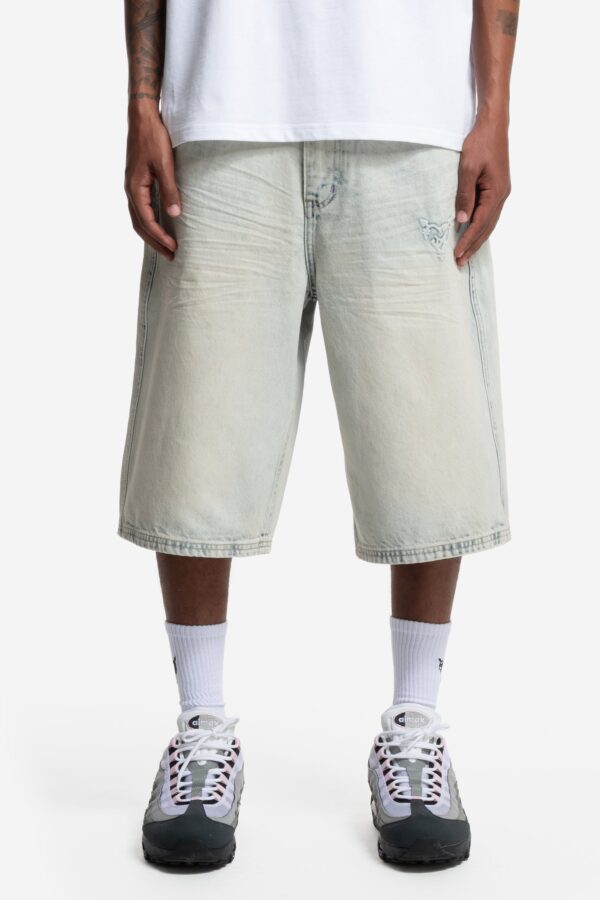 RamatiA Blue Distinctive Jorts – Trendy Denim Streetwear - Image 3