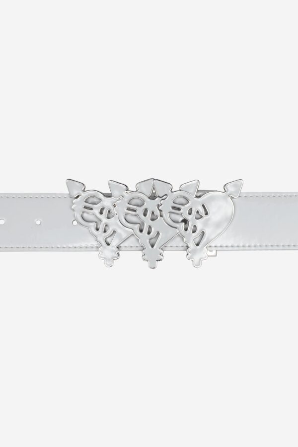 RamatiA Shiny Light Grey Triple Heart Belt – Cute & Adjustable - Image 3
