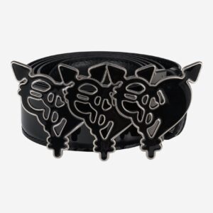 RamatiA Shiny Black Triple Heart Belt – Stylish & Adjustable